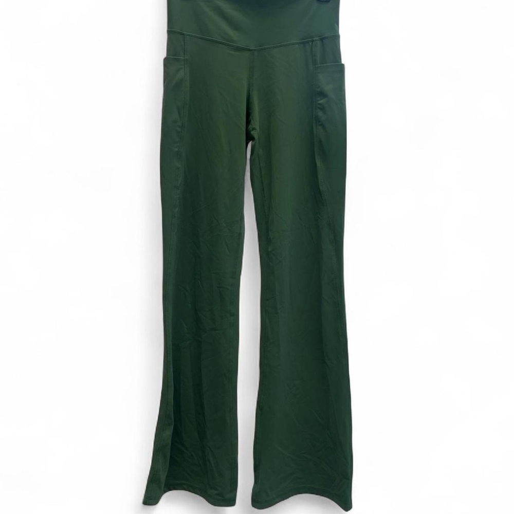 Women's Green Flare Yoga Pants Leggings